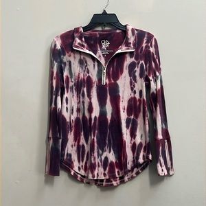 Anthropologie Chaser Tie Dye Quarter Zip Pullover